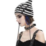 Black and White Striped 'Liuva' Beanie