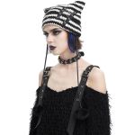 Black and White Striped 'Liuva' Beanie