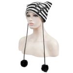 Black and White Striped 'Liuva' Beanie