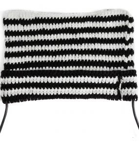 Black and White Striped 'Liuva' Beanie