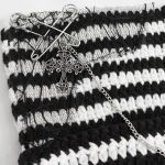 Black and White Striped 'Liuva' Beanie