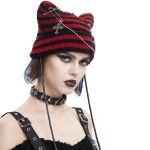 Black and Red Striped 'Liuva' Beanie