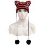 Black and Red Striped 'Liuva' Beanie