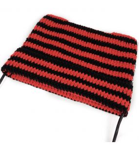 Black and Red Striped 'Liuva' Beanie