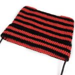 Black and Red Striped 'Liuva' Beanie