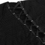 Black Assymetrical 'Brenhilda' Long Sleeves Top