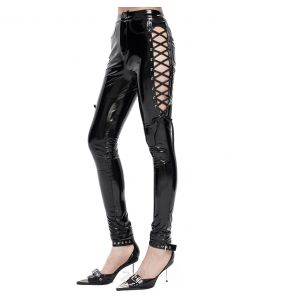 pgeraug leggings for women punk gothic high waist leggings hollow out  five-pointed star zipper pants for women black s 