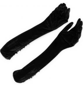 Gants 'Alicia' en Velours Noir