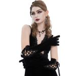 Gants 'Alicia' en Velours Noir