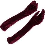 Burgundy Velvet 'Alicia' Gloves