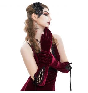 Burgundy Velvet 'Alicia' Gloves