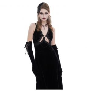 Longue Robe 'Alicia' en Velours Noir