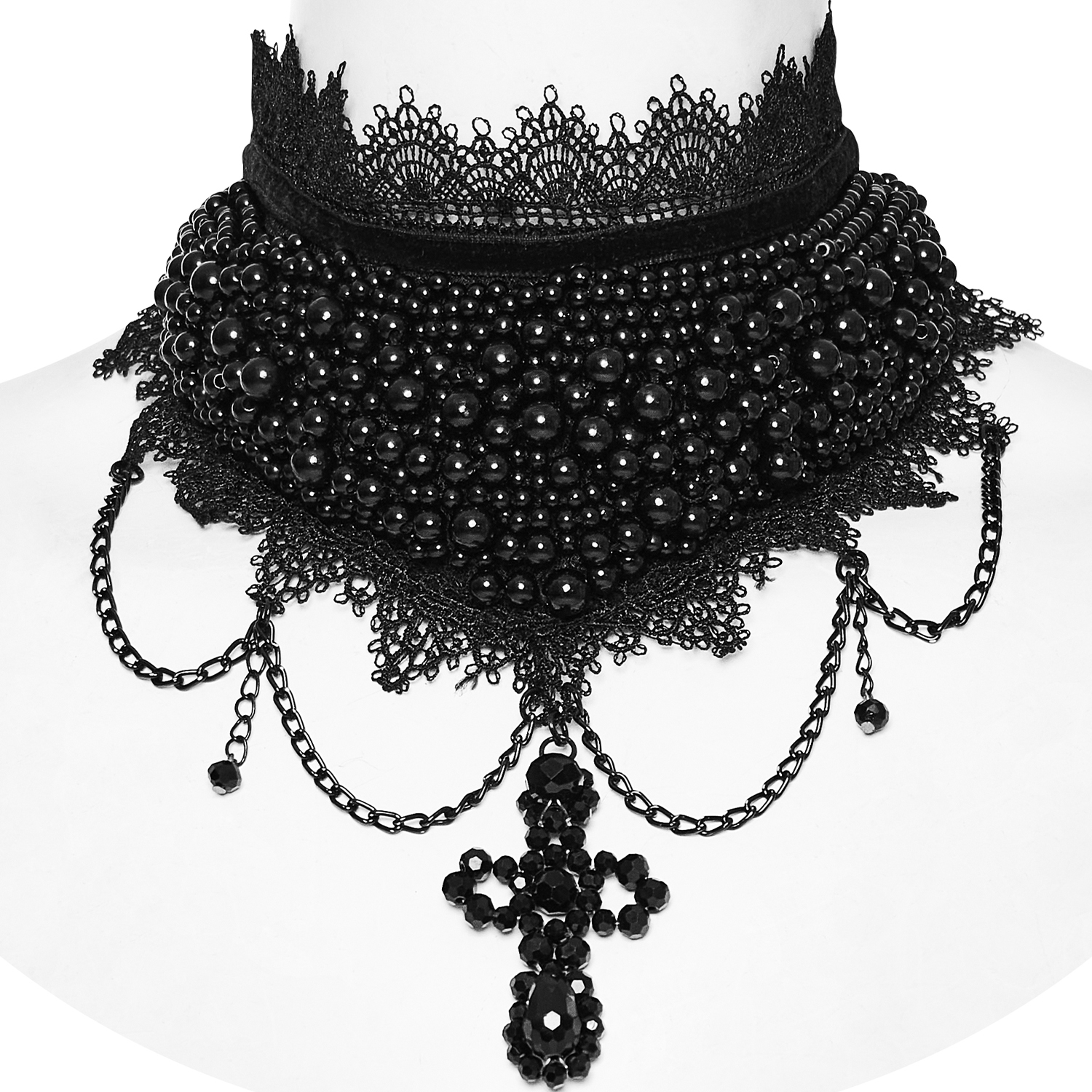 Baroque Black Lace Neck Corset-victorian Choker 