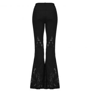 Pantalon Évasé 'Geloyra' Noir