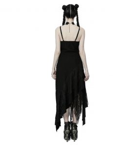 Black 'Geloyra' Asymmetric Long Dress