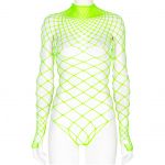 Neon Green Mesh 'Goisvintha' Bodysuit