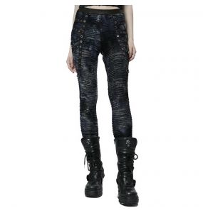 PUNK RAVE Velvet leggings Blood Angel with lace appliqué and beads