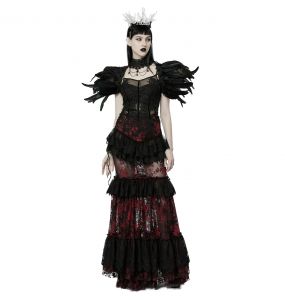 Black Artificial Feathers 'Raven' Shoulder Accessory