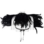 Black Artificial Feathers 'Raven' Shoulder Accessory