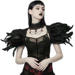 Black Artificial Feathers 'Raven' Shoulder Accessory