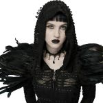 Black Artificial Feathers 'Raven' Shoulder Accessory