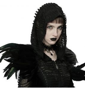 Black Artificial Feathers 'Raven' Shoulder Accessory