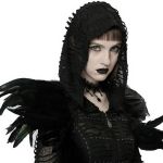 Black Artificial Feathers 'Raven' Shoulder Accessory