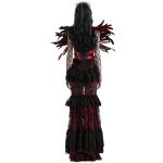 Accessoire d'Épaule 'Raven' en Plumes Artificielles Noires et Rouges