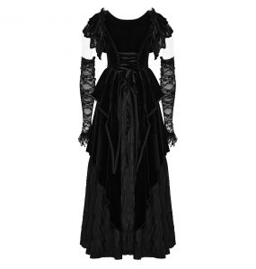 Longue Robe 'Heva' en Velours Noir