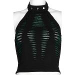 Black and Green 'Willow' Crop Top