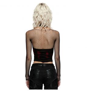 Crop Top 'Willow' Noir et Rouge