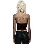 Black and Red 'Willow' Crop Top