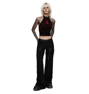 Crop Top 'Willow' Noir et Rouge