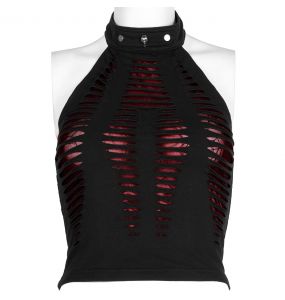 Crop Top 'Willow' Noir et Rouge