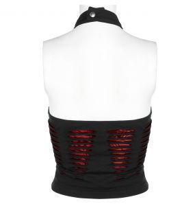 Crop Top 'Willow' Noir et Rouge