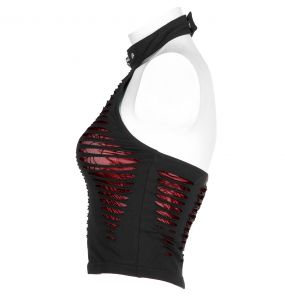 Crop Top 'Willow' Noir et Rouge