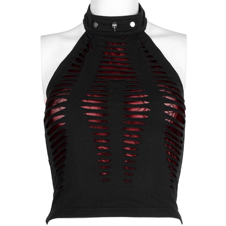 Crop Top 'Willow' Noir et Rouge