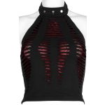 Black and Red 'Willow' Crop Top