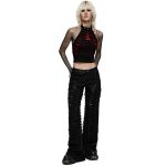 Black Twill and Mesh 'Willow' Pants