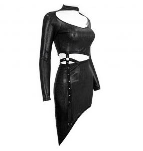 Black 'Geloyra' Asymmetric Dress