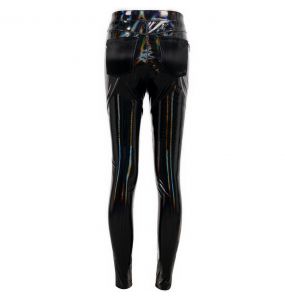 Leggings 'Geloyra' en Vinyle Noir Verni