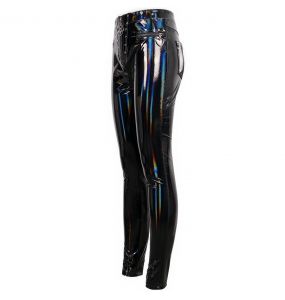 Leggings 'Geloyra' en Vinyle Noir Verni