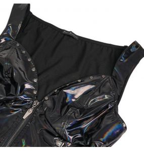 Sexy 'Geloyra' Waistcoat in Black Patent Vinyl