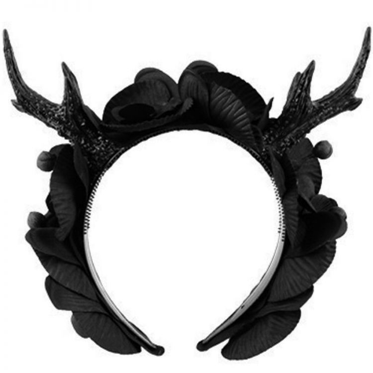 Black 'Horns and Roses' Headband