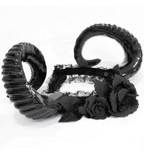 Serre-Tête'Gothic Roses Horns' Noir