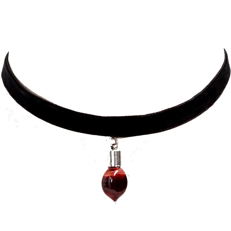 Choker 'Blood Drop' Noir et Rouge