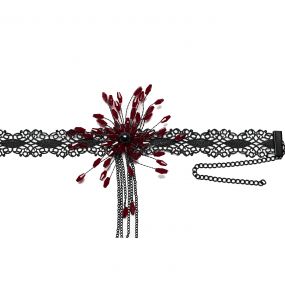 Choker 'Goth Blood Drop' Noir et Rouge