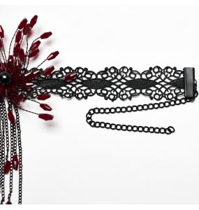 Choker 'Goth Blood Drop' Noir et Rouge