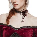 Black and Red 'Goth Blood Drop' Choker