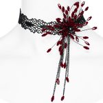 Choker 'Goth Blood Drop' Noir et Rouge